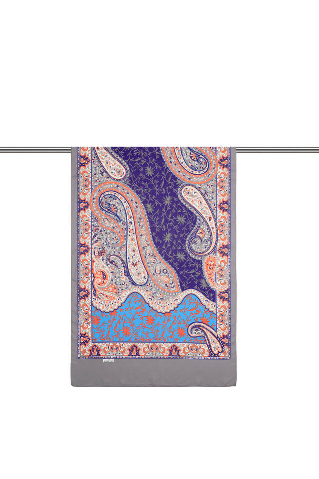 Gray Shawl Pattern Soft Shawl - 2