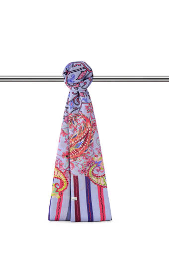 Lilac Ivy Pattern Soft Shawl 