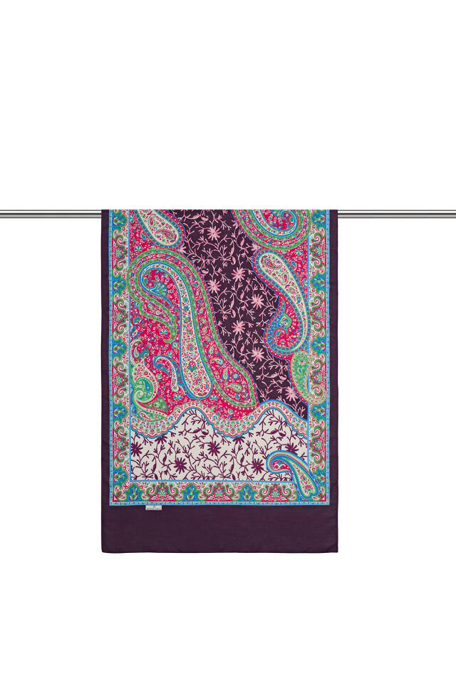 Plum Shawl Pattern Soft Shawl - 2