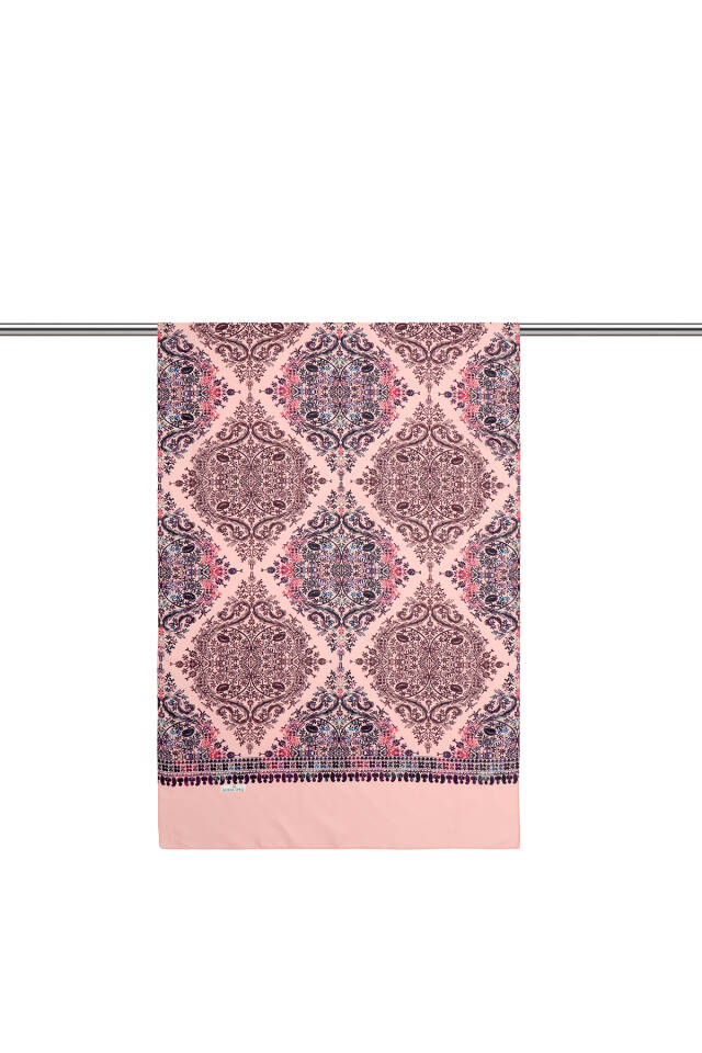 Pink Ethnic Pattern Soft Shawl - 2