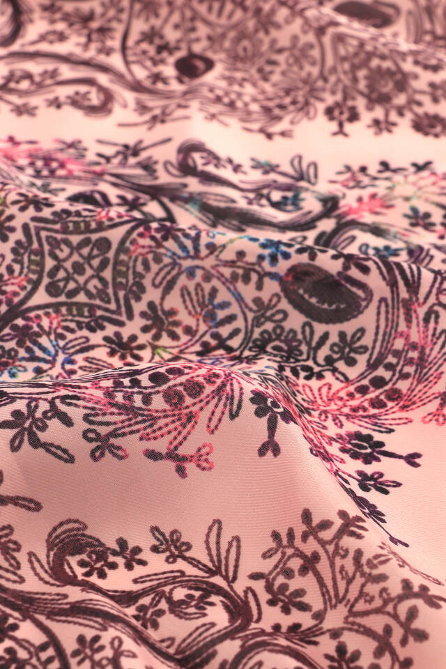 Pink Ethnic Pattern Soft Shawl - 3