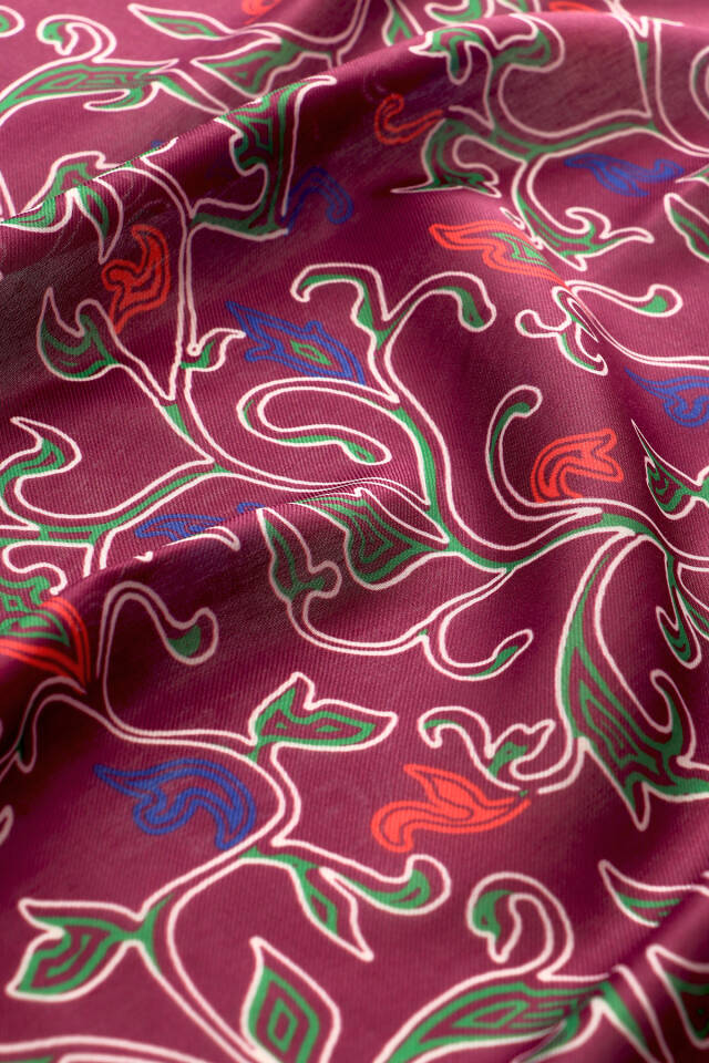 Purple Ivy Pattern Soft Shawl - 3