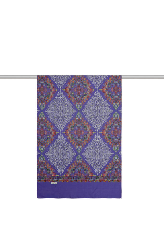 Purple Ethnic Pattern Soft Shawl - 2