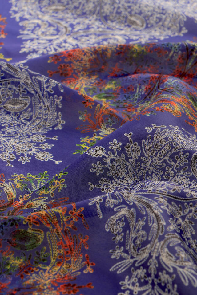 Purple Ethnic Pattern Soft Shawl - 3