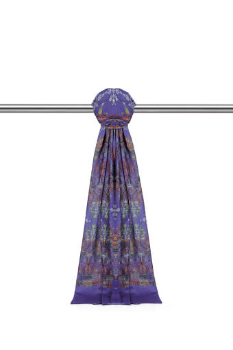 Purple Ethnic Pattern Soft Shawl 