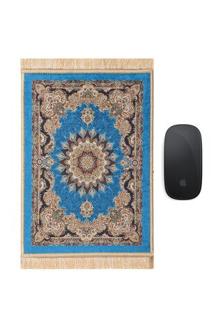 Petrol Blue Decorative Small Carpet Mousepad 