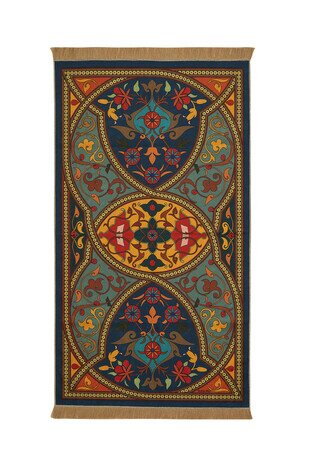 Petrol Green Velvet Carpet Prayer Rug 