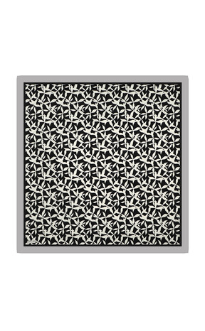 Gri Pia Desen Sura İpek Eşarp 