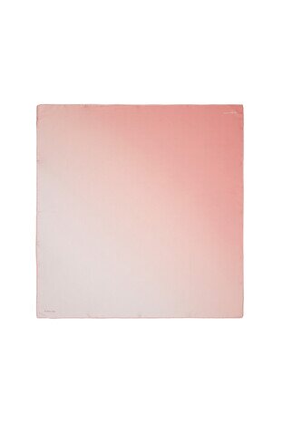 Pink Dust Pink Gradient Twill Silk Square Scarf - Thumbnail