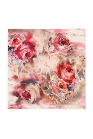 Pink Pastel Pattern Sura Silk Scarf 