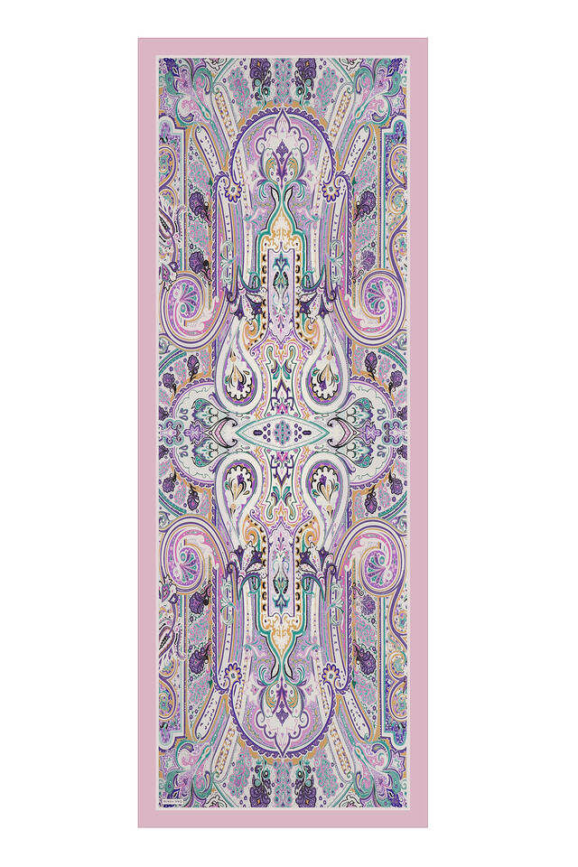Pink Sahara Pattern Sura Silk Scarf - 3