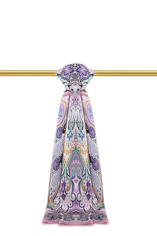 Pink Sahara Pattern Sura Silk Scarf 
