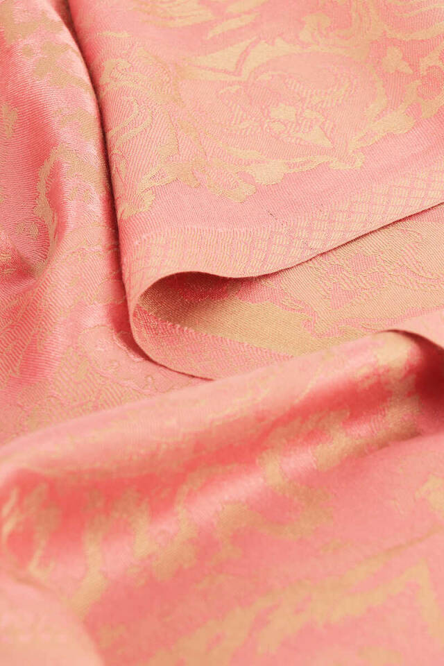 Pink Turkish Pattern Woven Silk Scarf - 2