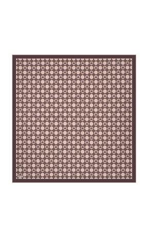 Plum Chain Monogram Twill Silk Square Scarf 