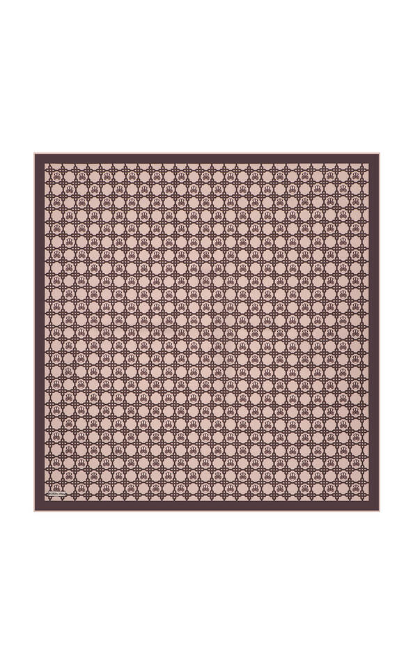 Plum Chain Monogram Twill Silk Square Scarf 