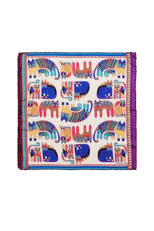 Plum Mint Patterned Silky Pocket Square 