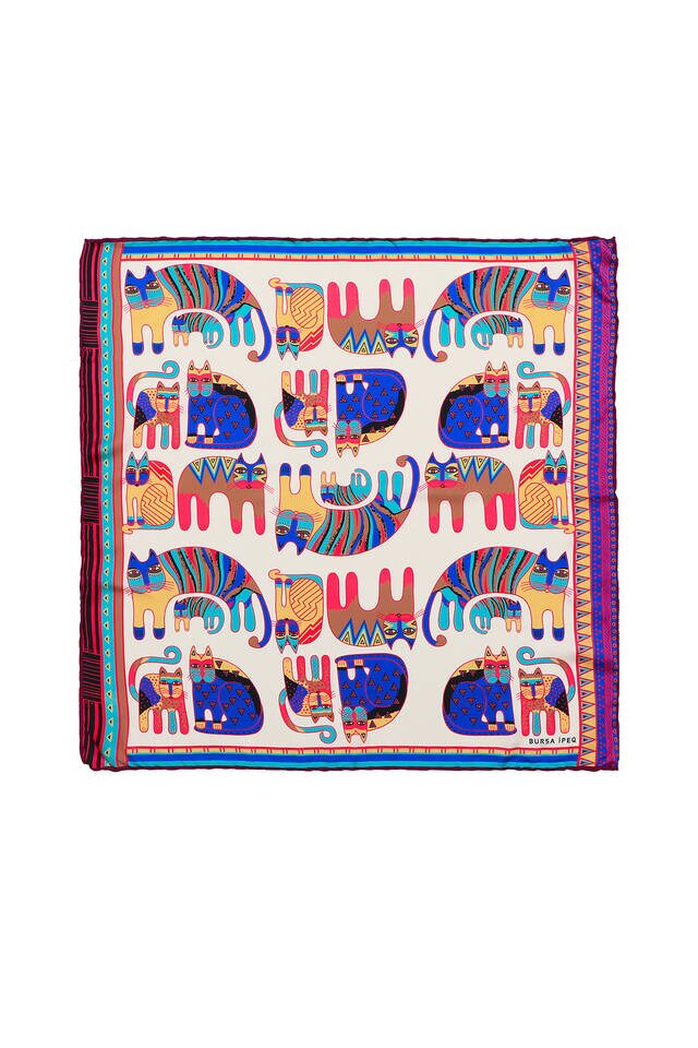 Plum Mint Patterned Silky Pocket Square 