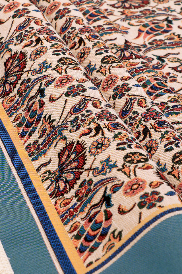 Pomegranate Flower Carnation Tulip Pattern Tapestry Prayer Rug - 3