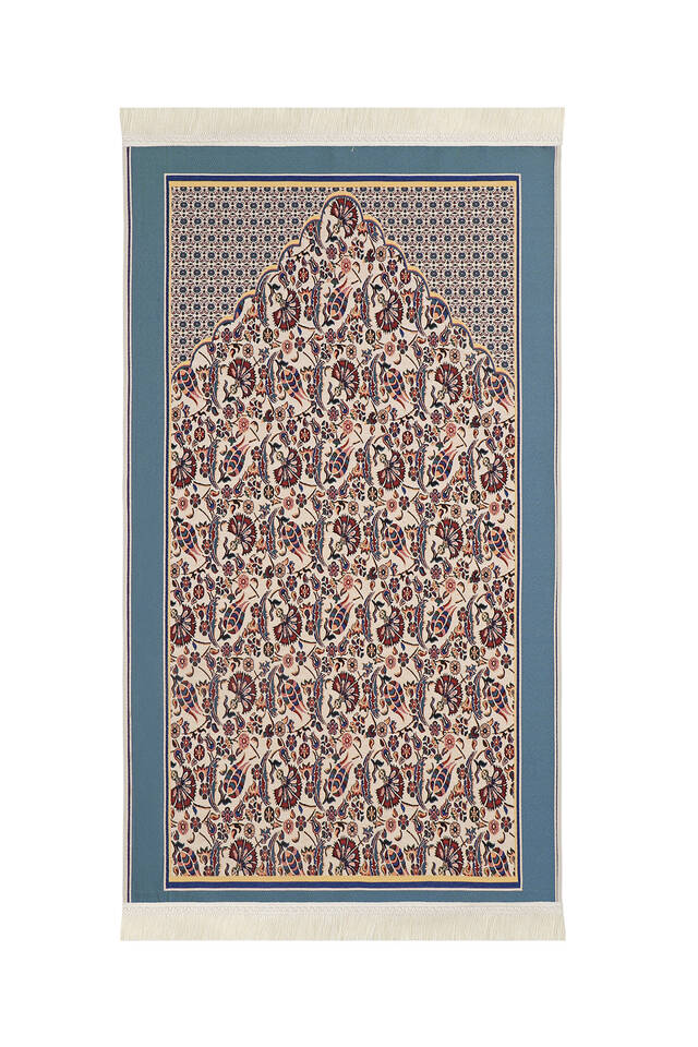 Pomegranate Flower Carnation Tulip Pattern Tapestry Prayer Rug - Bursa İpek