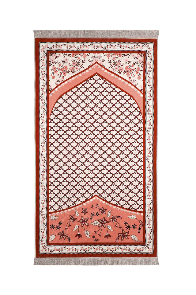 Pomegranate Velvet Carpet Prayer Rug - Bursa İpek