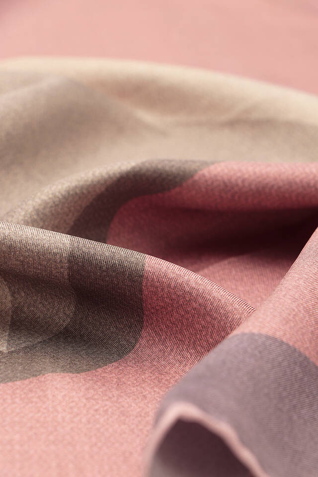 Powder Lilac Geometric Pattern Twill Silk Square Scarf - 3