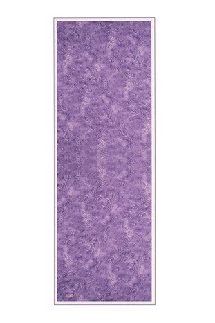 Purple Brush Pattern Silk Scarf - Thumbnail