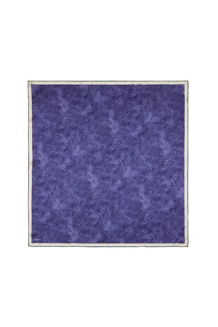 Purple Brush Silk Square Scarf - Thumbnail