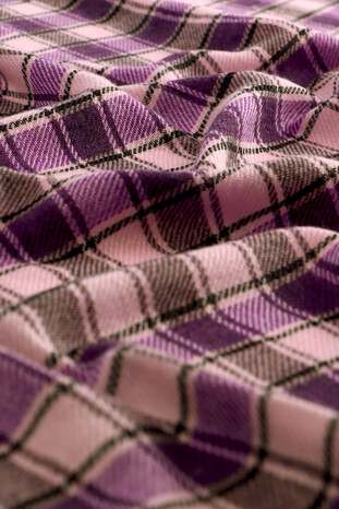 Purple Men's Wool Wide Scarf - Thumbnail