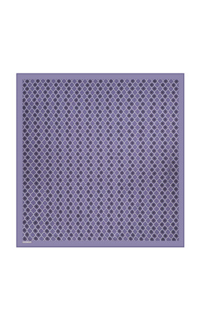 Purple Monogram Silk Square Scarf - Thumbnail