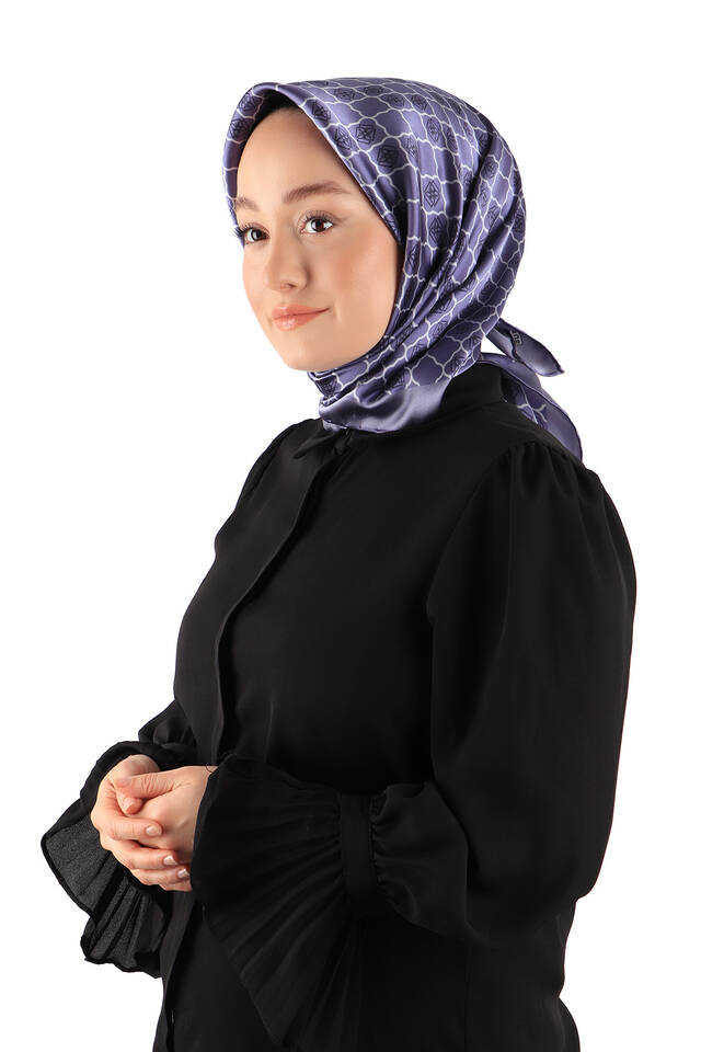 Purple Monogram Silk Square Scarf - 2