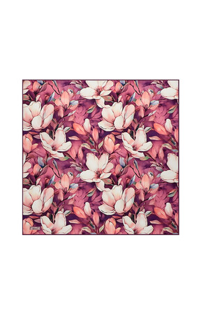 Purple Narcissus Pattern Silk Pocket Square 