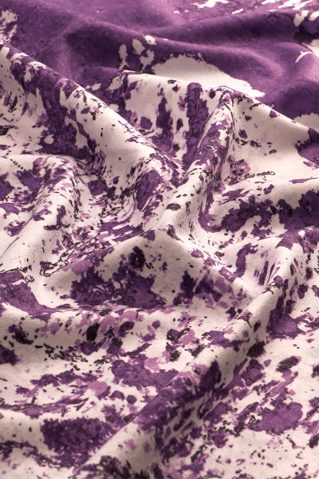 Purple Peach Tree Pattern Winter Shawl - 5