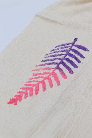 Purple Pink Stone Print Gradient Leaf Loincloth - Thumbnail