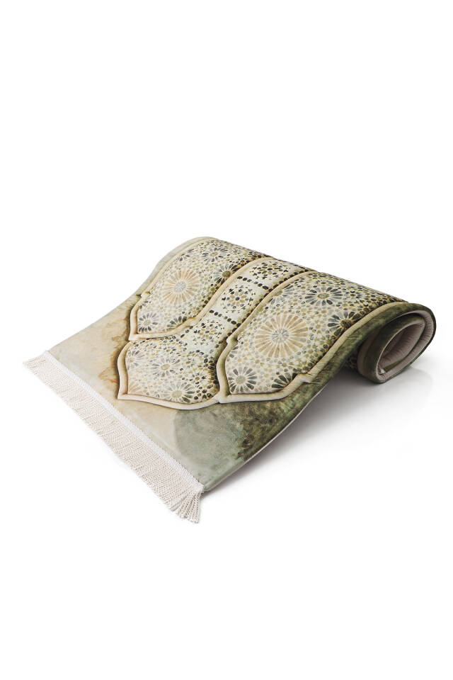 Beige Quilted Sponge Prayer Rug - 2