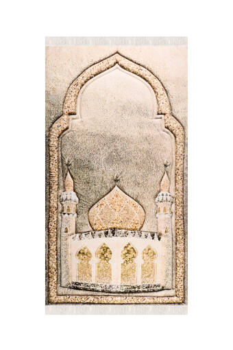 Beige Quilted Sponge Prayer Rug 