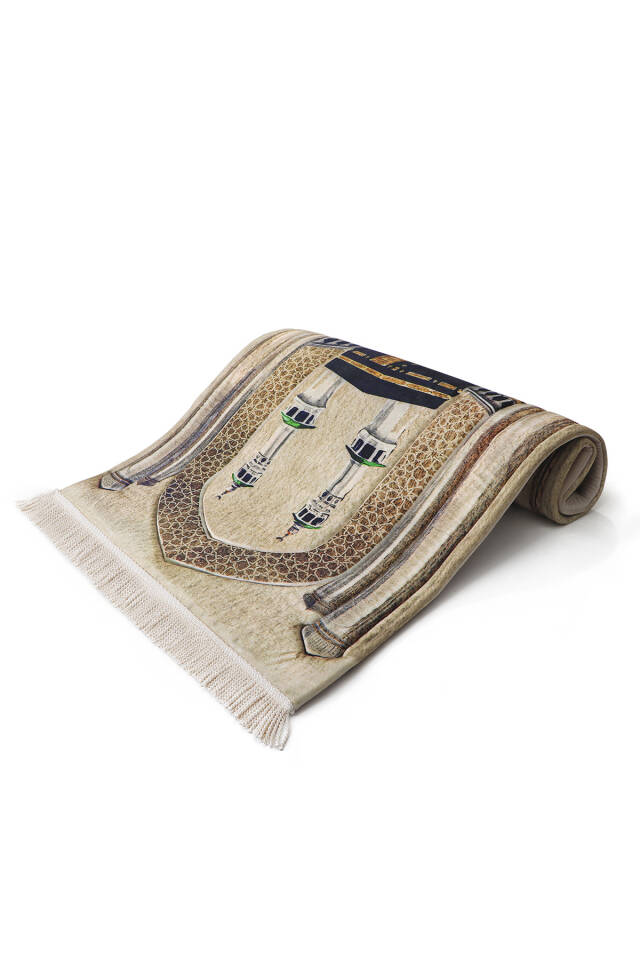 Beige Quilted Sponge Prayer Rug - 2