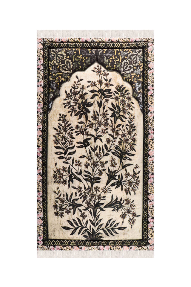 Black Quilted Sponge Prayer Rug - Bursa İpek