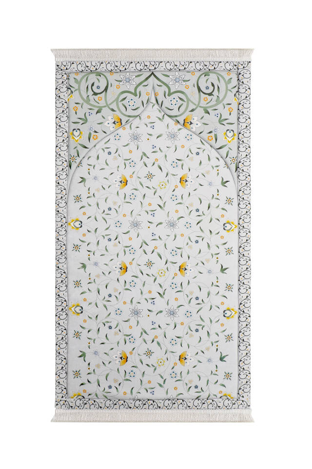 Gray Quilted Sponge Prayer Rug - 1