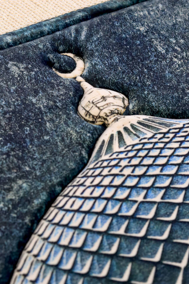 Petrol Blue Quilted Sponge Prayer Rug - 3