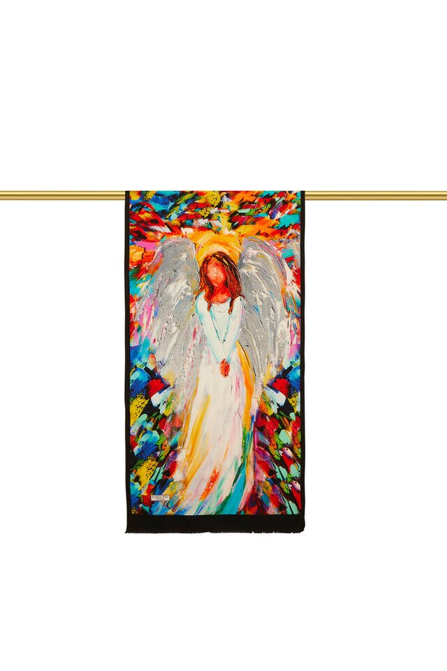 Red Angel Silk Painting Foulard - 3