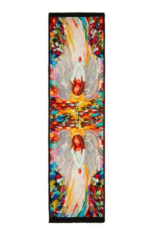 Red Angel Silk Painting Foulard - Thumbnail