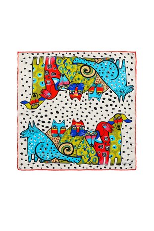 Red Black Patterned Silky Pocket Square 