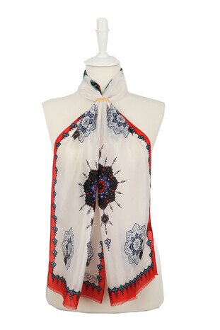 Red Sax Core Voile Silk Foulard 