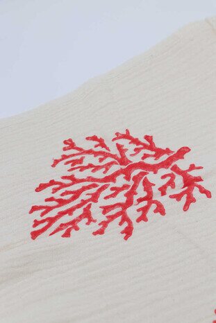 Red Stone Print Coral Loincloth - Thumbnail
