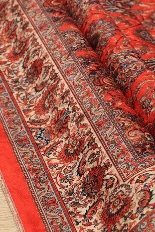 Red Velvet Carpet Prayer Rug - Thumbnail