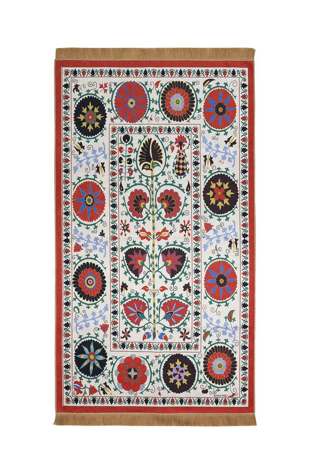 Red Velvet Carpet Prayer Rug - Bursa İpek