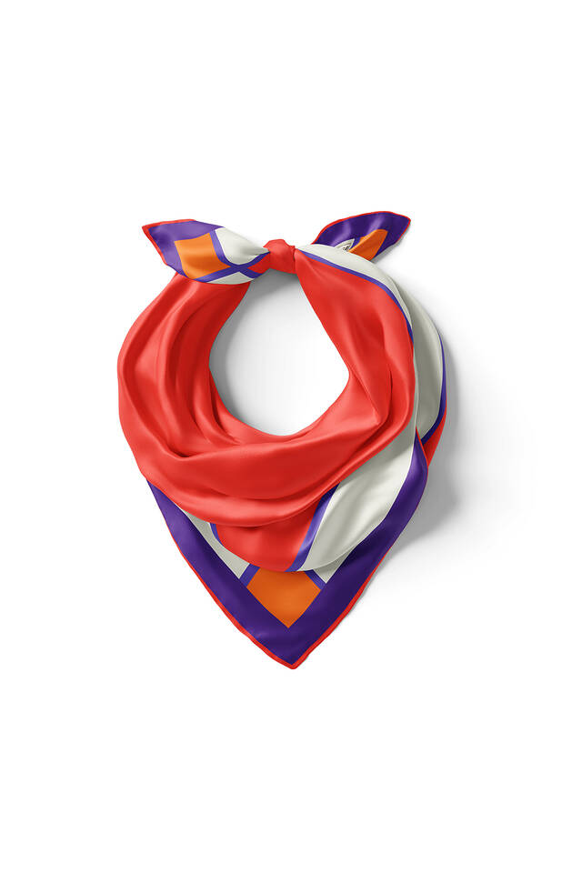 Red Wide Bordered Plain Silk Pocket Square - 2