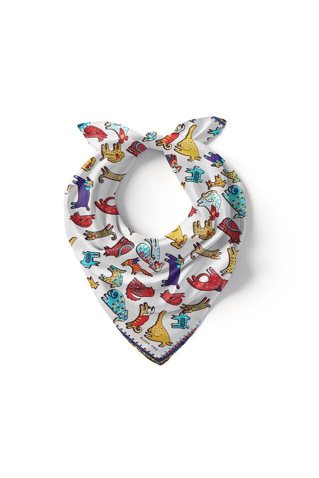 Red Yellow Patterned Silky Pocket Square - 2