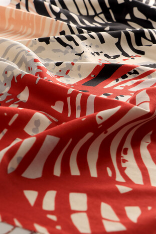 Red Zebra Silk Scarf - Thumbnail