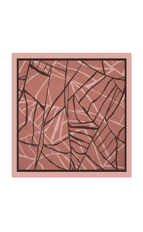 Rose Mosaic Pattern Twill Silk Square Scarf 
